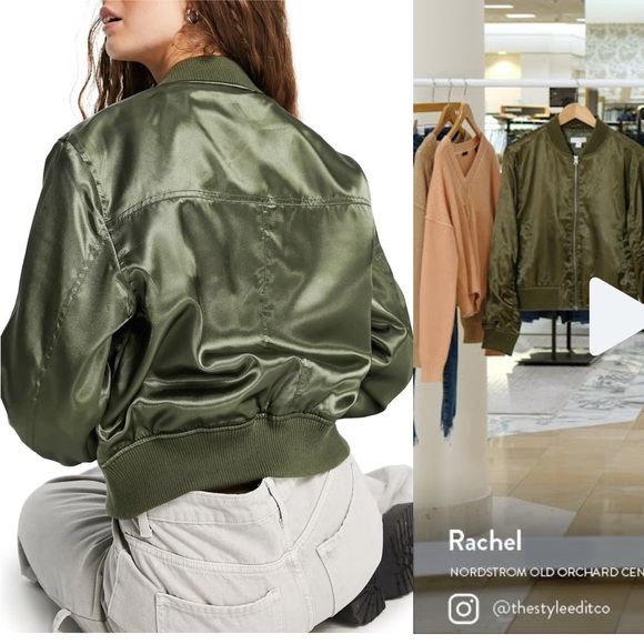 TOPSHOP Satin Bomber Jacket - Picture 6 of 9